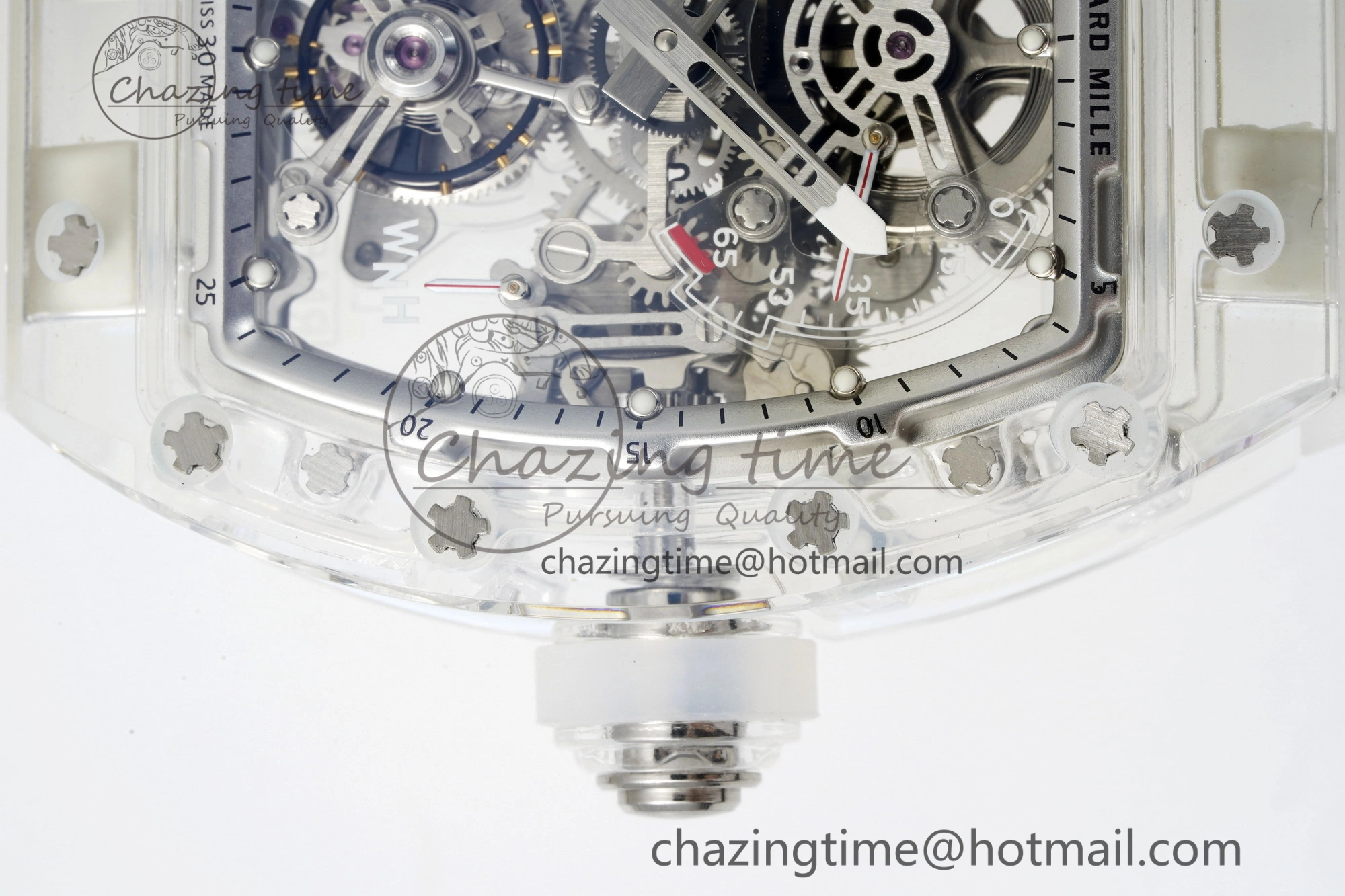RM56-01 Transparent Tourbillon RMF Best Edition Skeleton Dial on Transparent Rubber Strap