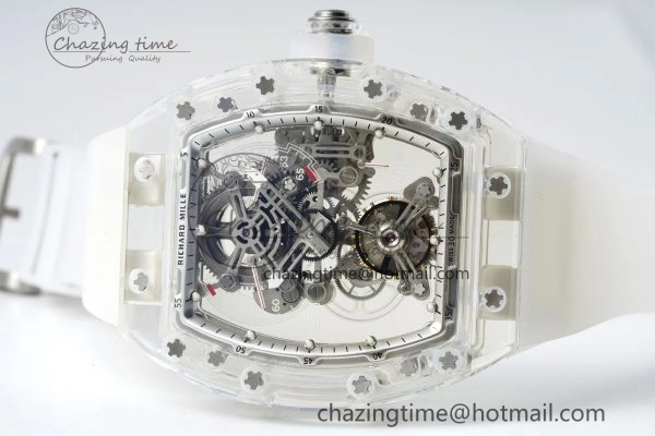RM56-01 Transparent Tourbillon RMF Best Edition Skeleton Dial on Transparent Rubber Strap
