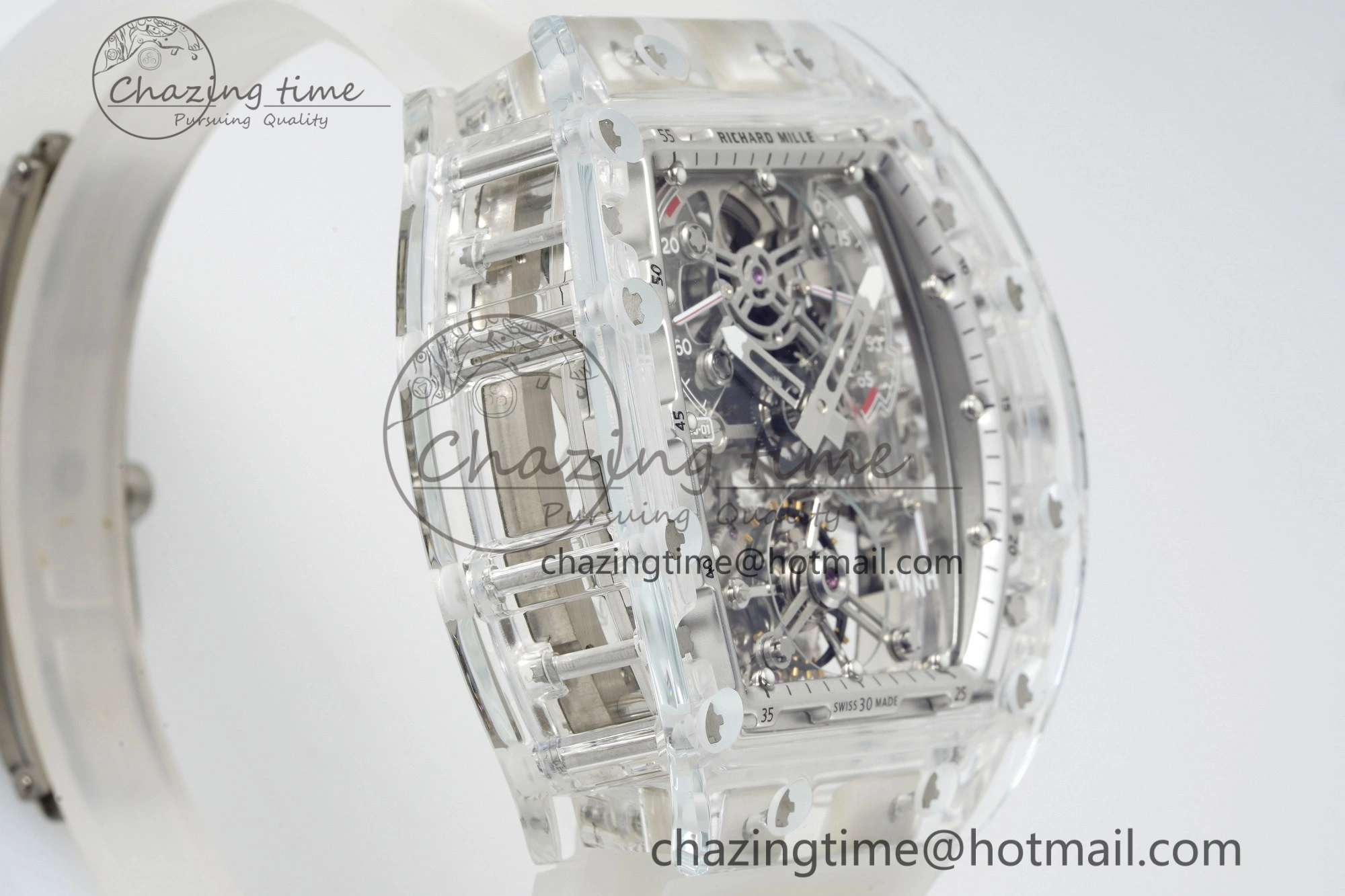 RM56-01 Transparent Tourbillon RMF Best Edition Skeleton Dial on Transparent Rubber Strap