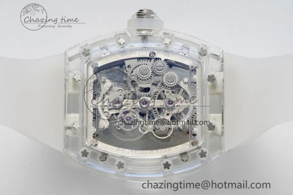 RM56-01 Transparent Tourbillon RMF Best Edition Skeleton Dial on Transparent Rubber Strap
