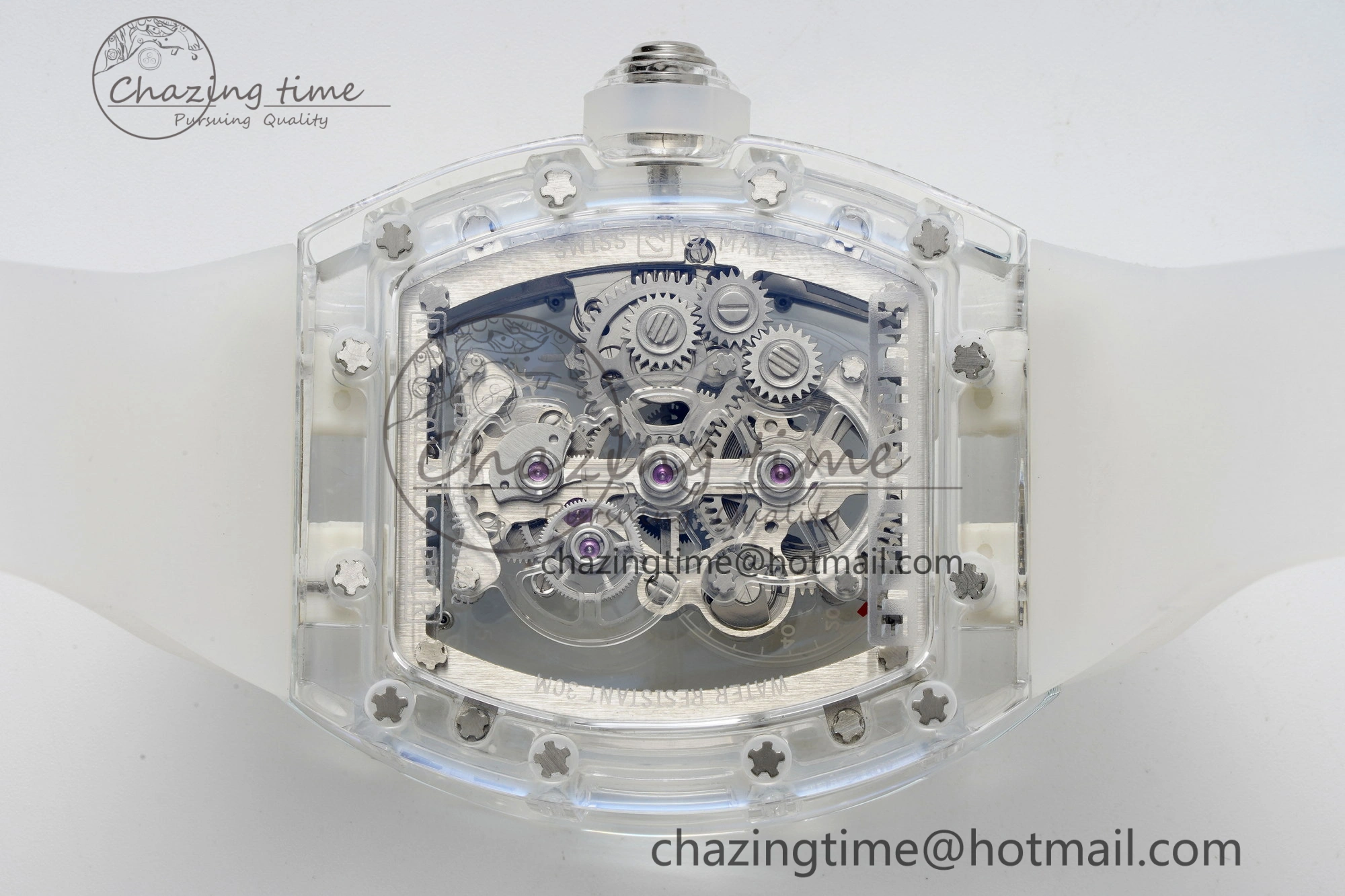 RM56-01 Transparent Tourbillon RMF Best Edition Skeleton Dial on Transparent Rubber Strap