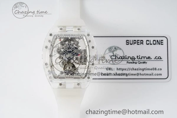 RM56-01 Transparent Tourbillon RMF Best Edition Skeleton Dial on Transparent Rubber Strap