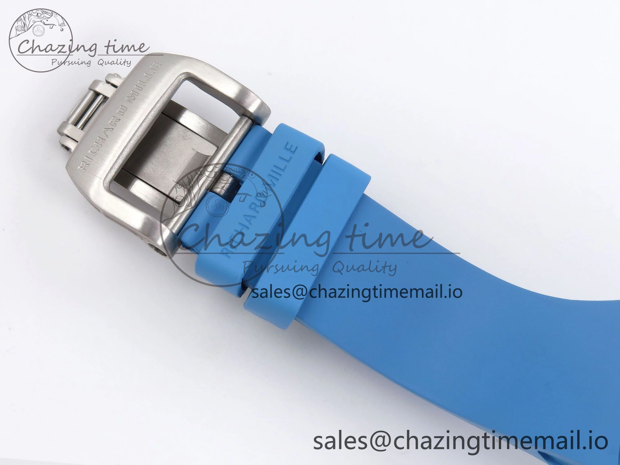 RM56-02 Transparent Tourbillon RMF Best Edition Skeleton Blue Dial on Blue Rubber Strap