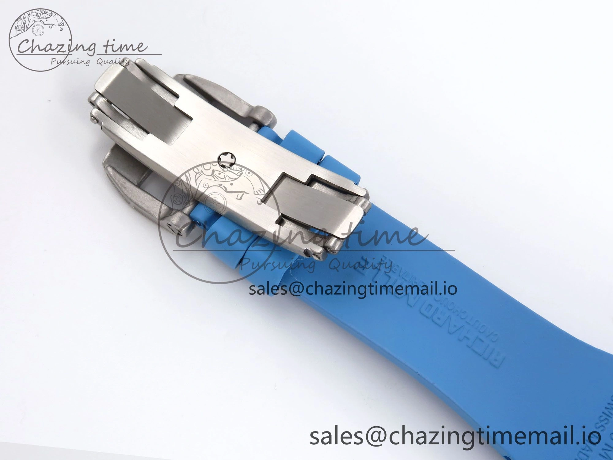 RM56-02 Transparent Tourbillon RMF Best Edition Skeleton Blue Dial on Blue Rubber Strap