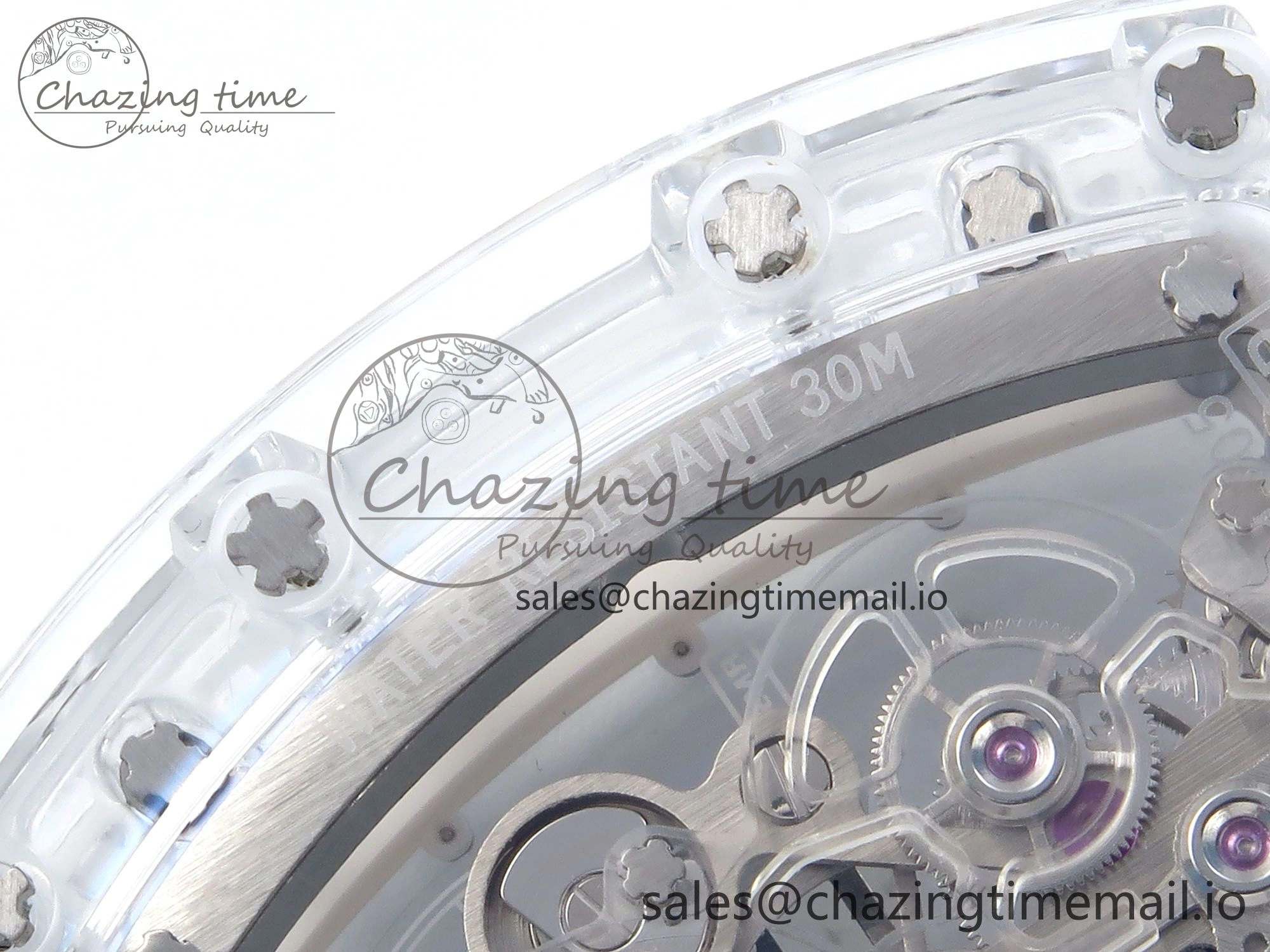 RM56-02 Transparent Tourbillon RMF Best Edition Skeleton Dial Blue Hands on Blue Rubber Strap