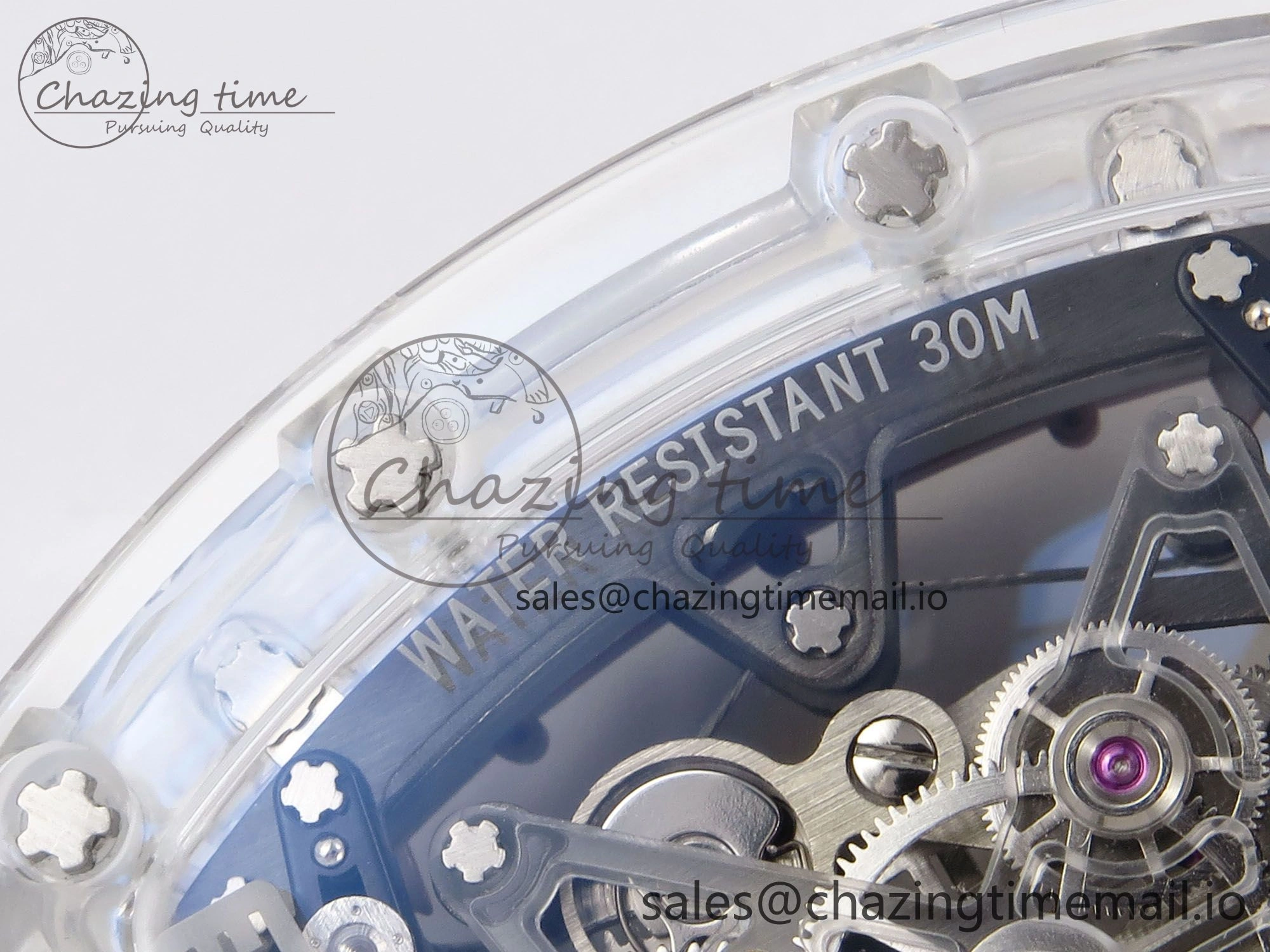 RM56-02 Transparent Tourbillon RMF Best Edition Skeleton Gold Dial on White Rubber Strap