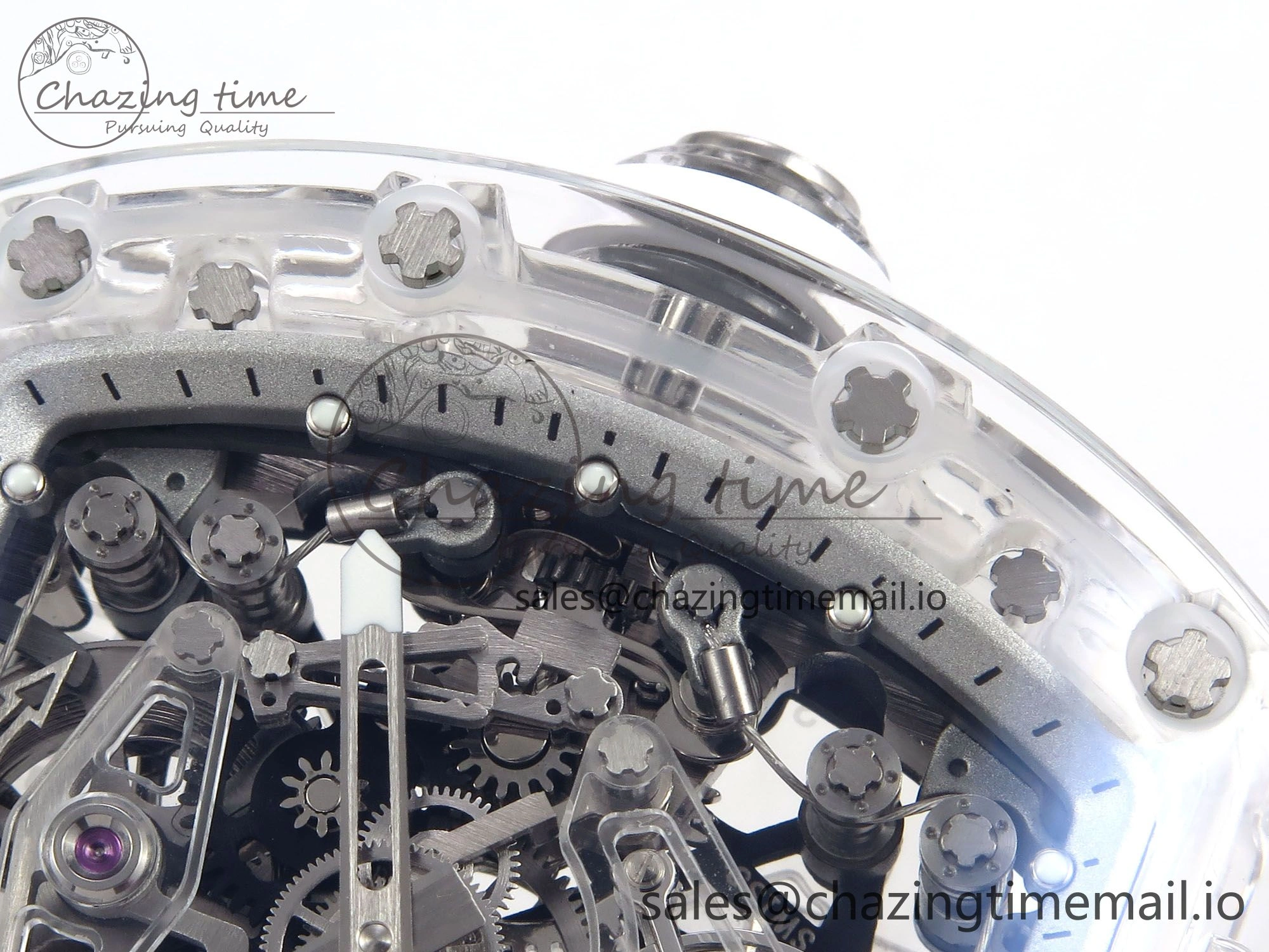 RM56-02 Transparent Tourbillon RMF Best Edition Skeleton White Dial on White Rubber Strap