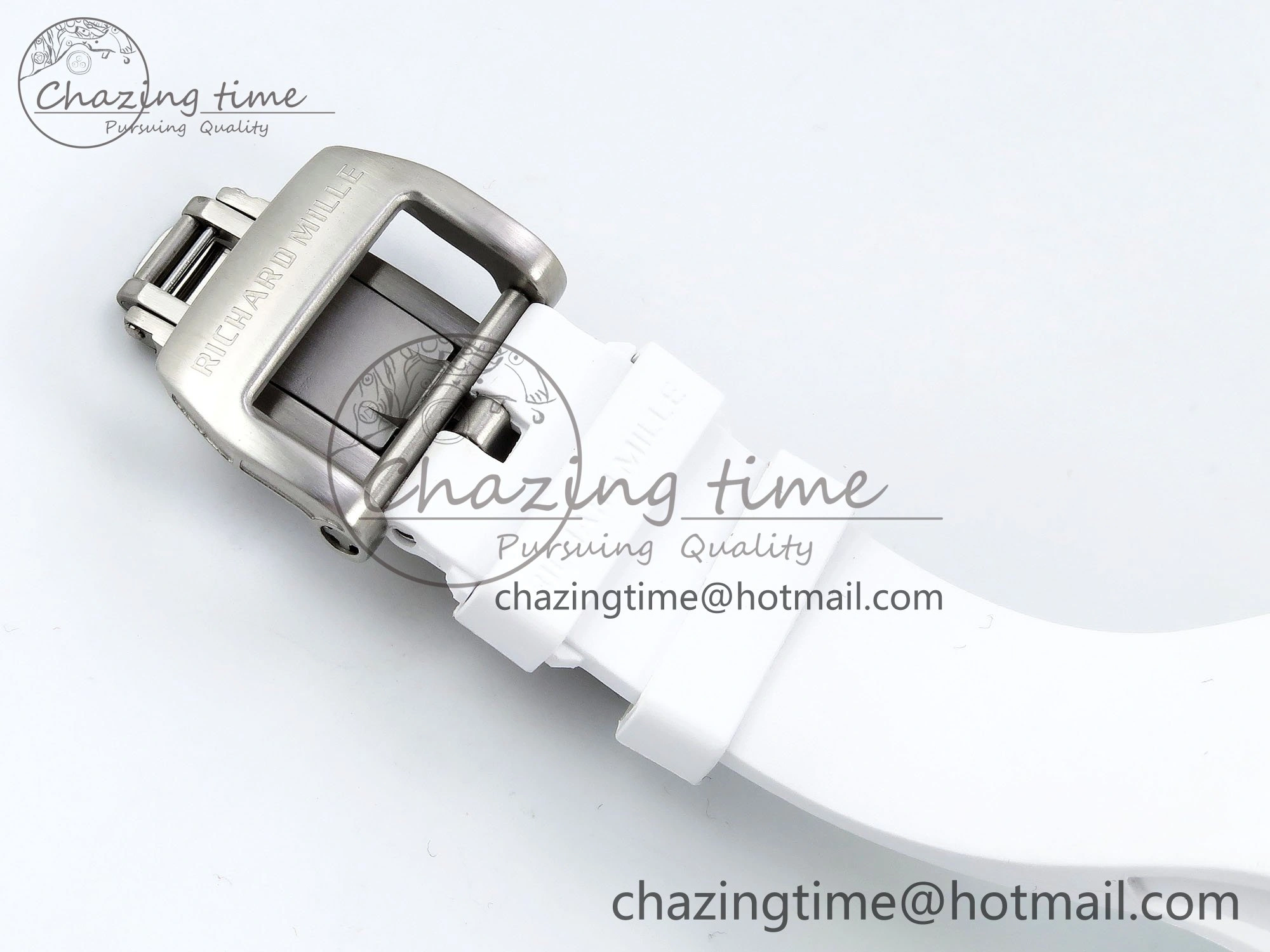 RM57 Green Transparent Tourbillon RMF Best Edition Gold Dragon Eagle Dial on White Rubber Strap