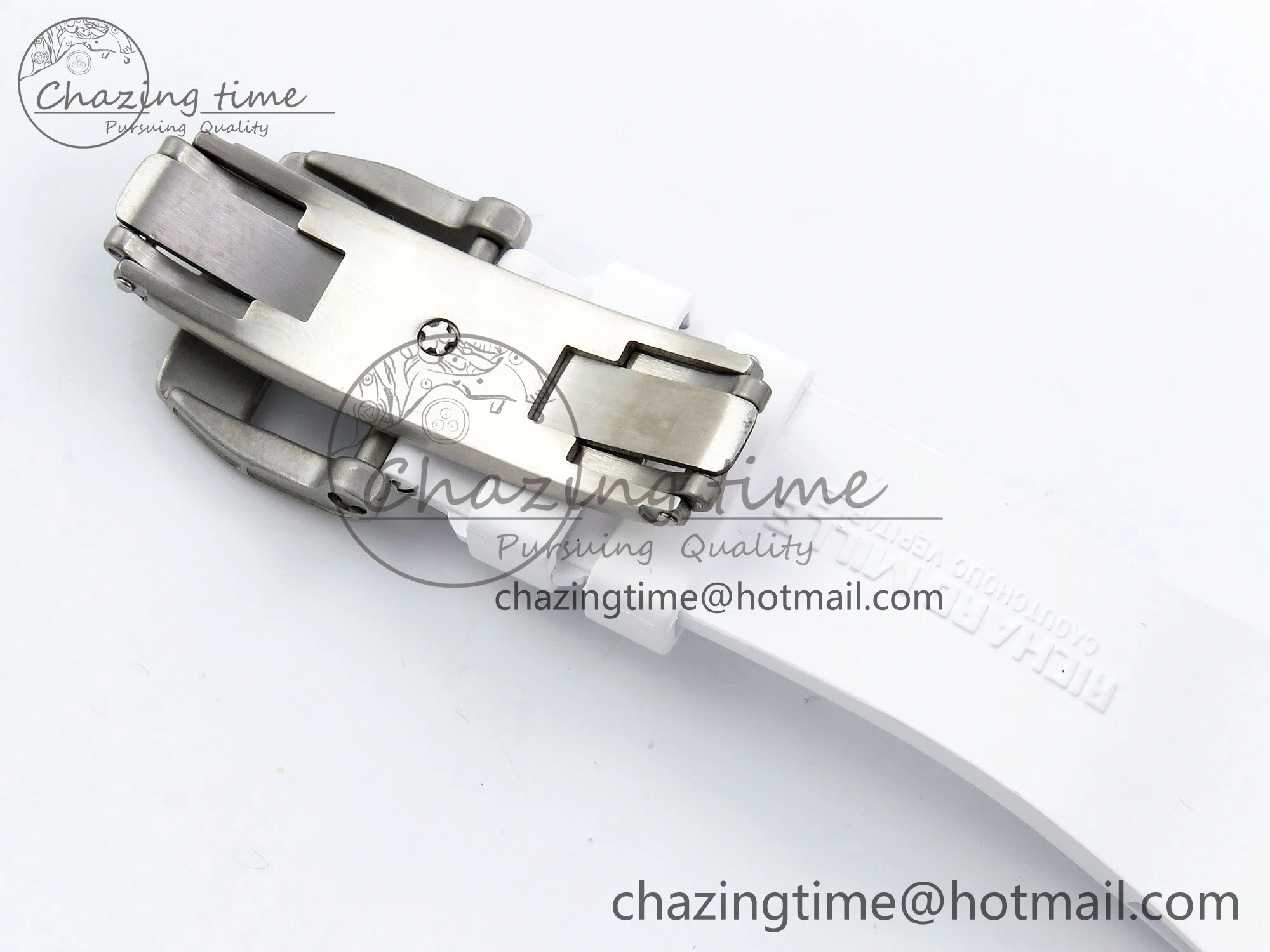 RM57 Green Transparent Tourbillon RMF Best Edition Gold Dragon Eagle Dial on White Rubber Strap