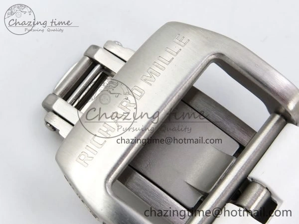 RM57 Green Transparent Tourbillon RMF Best Edition Silver Dragon Eagle Dial on White Rubber Strap
