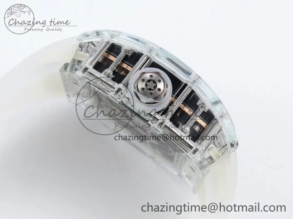RM57 Transparent Tourbillon RMF Best Edition Gold Dragon Eagle Dial on Transparent Rubber Strap
