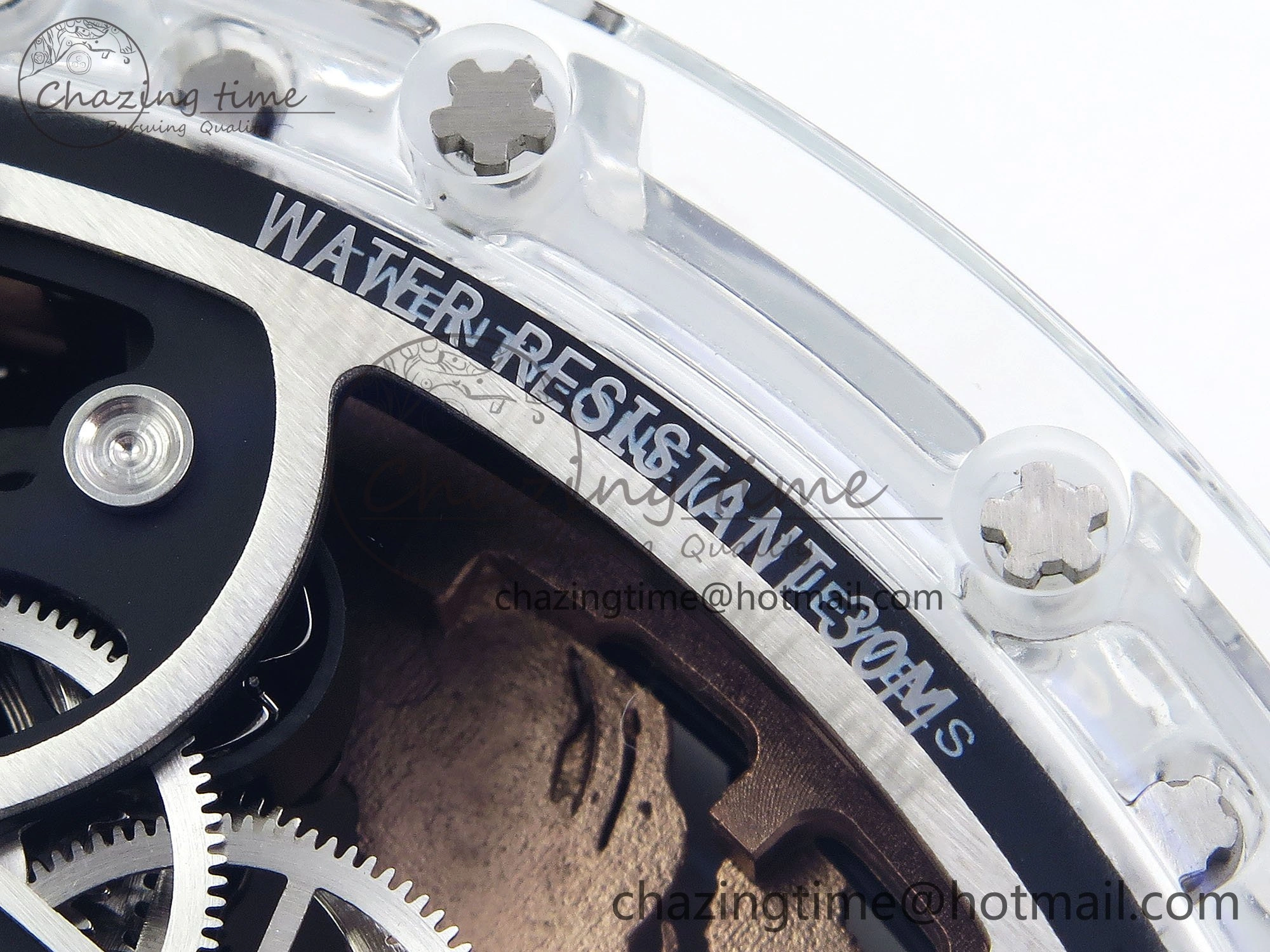 RM57 Transparent Tourbillon RMF Best Edition Gold Dragon Eagle Dial on Transparent Rubber Strap