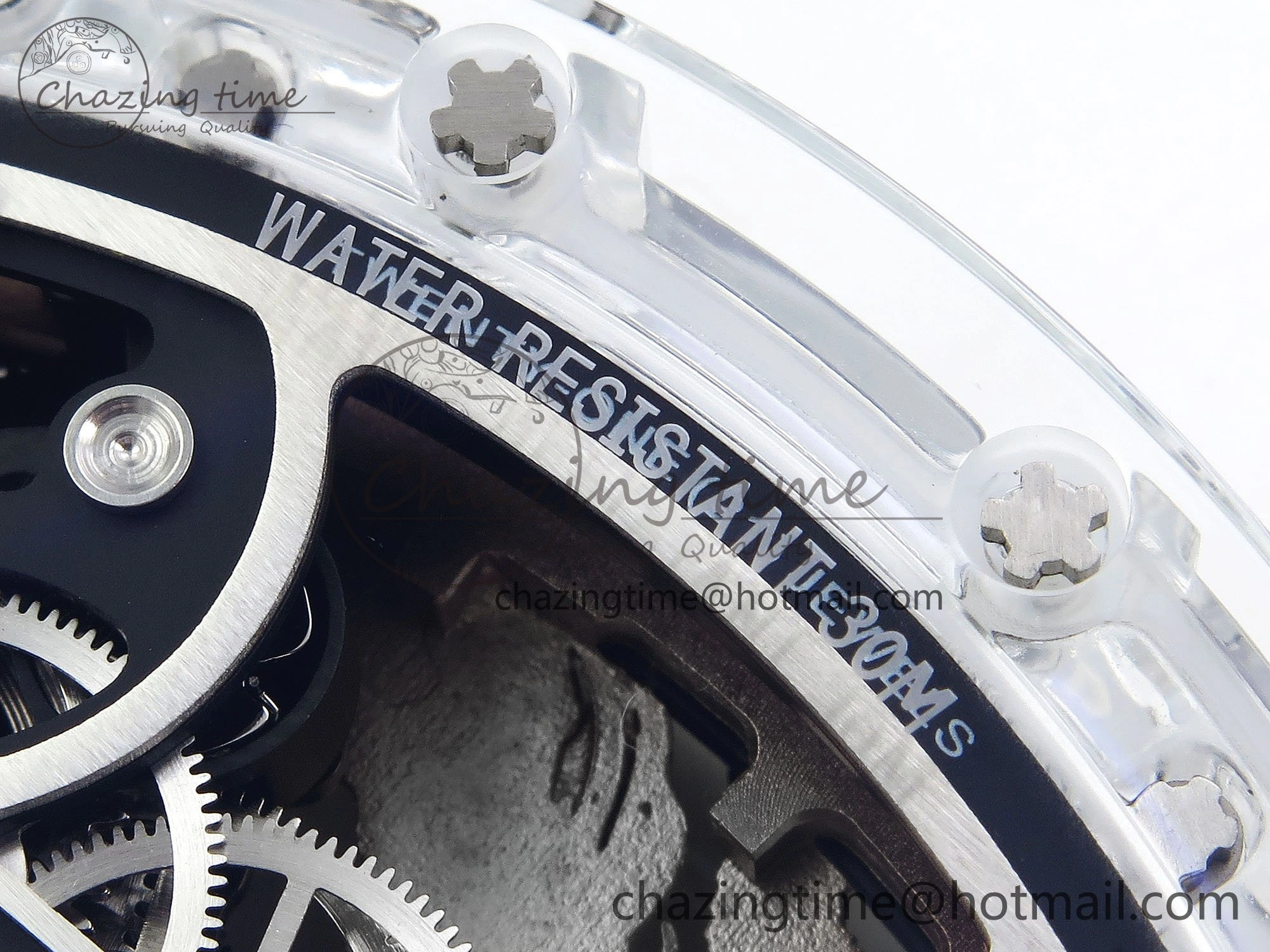 RM57 Transparent Tourbillon RMF Best Edition Silver Dragon Eagle Dial on Transparent Rubber Strap