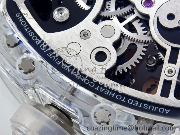 RM57 Transparent Tourbillon RMF Best Edition Silver Dragon Eagle Dial on Transparent Rubber Strap