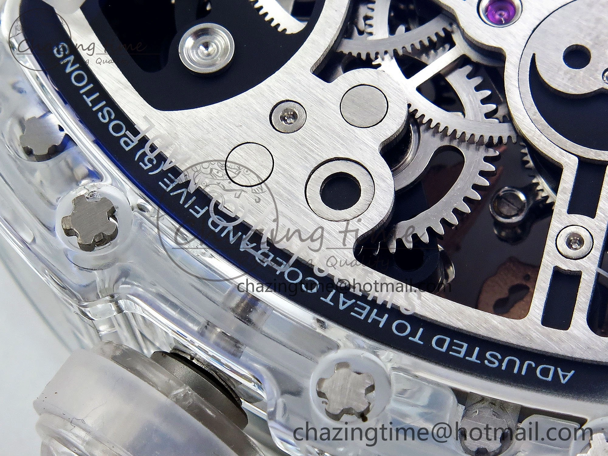 RM57 Transparent Tourbillon RMF Best Edition Silver Dragon Eagle Dial on Transparent Rubber Strap