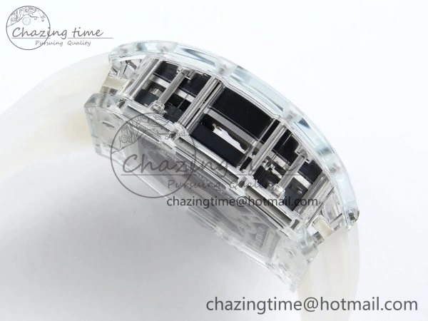RM57 Transparent Tourbillon RMF Best Edition Silver Dragon Eagle Dial on Transparent Rubber Strap