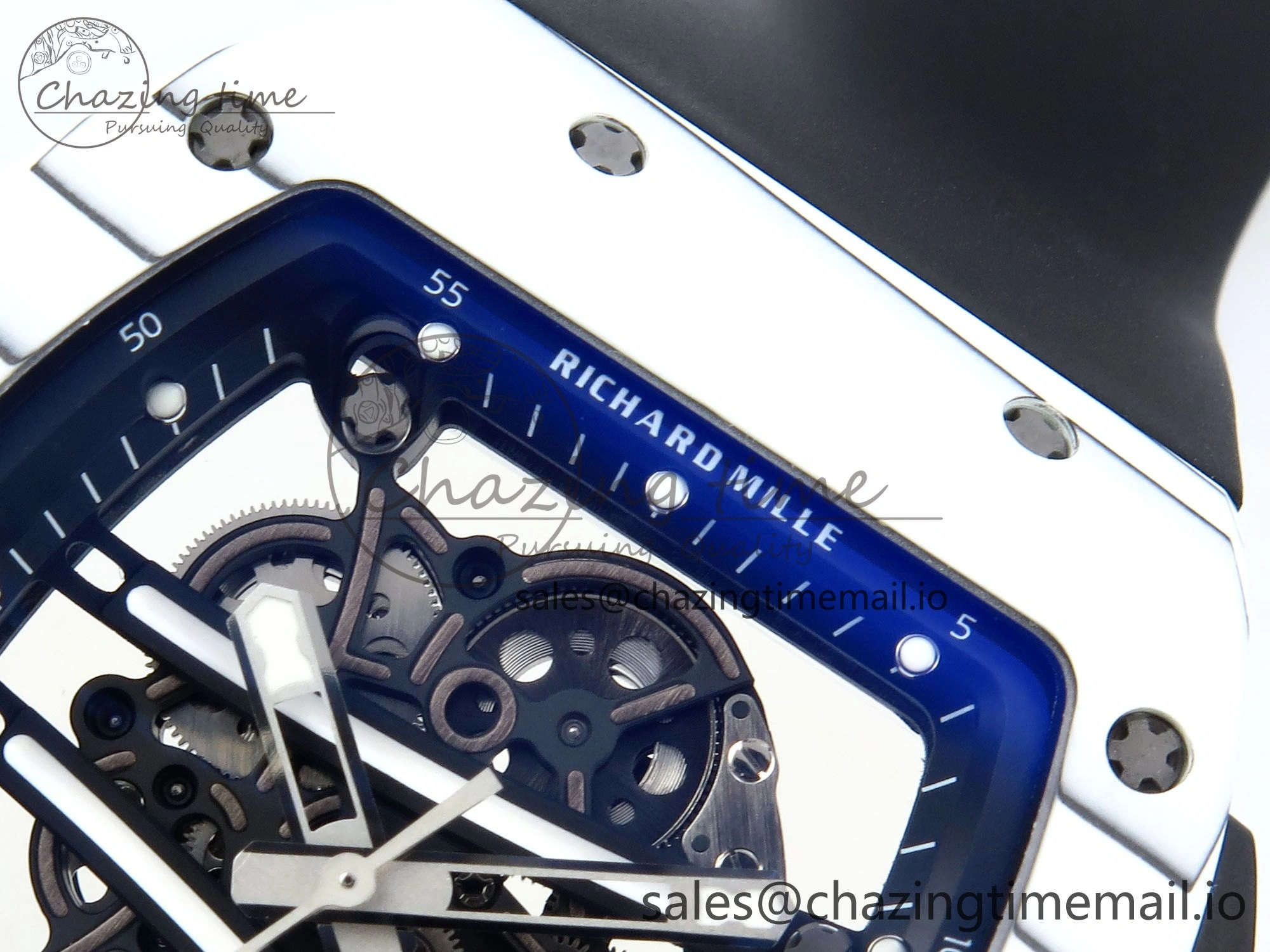 RM61-01 Yohan Blake White NTPT APSF 1:1 Best Edition on Black Rubber Strap RMUL2 Super Clone