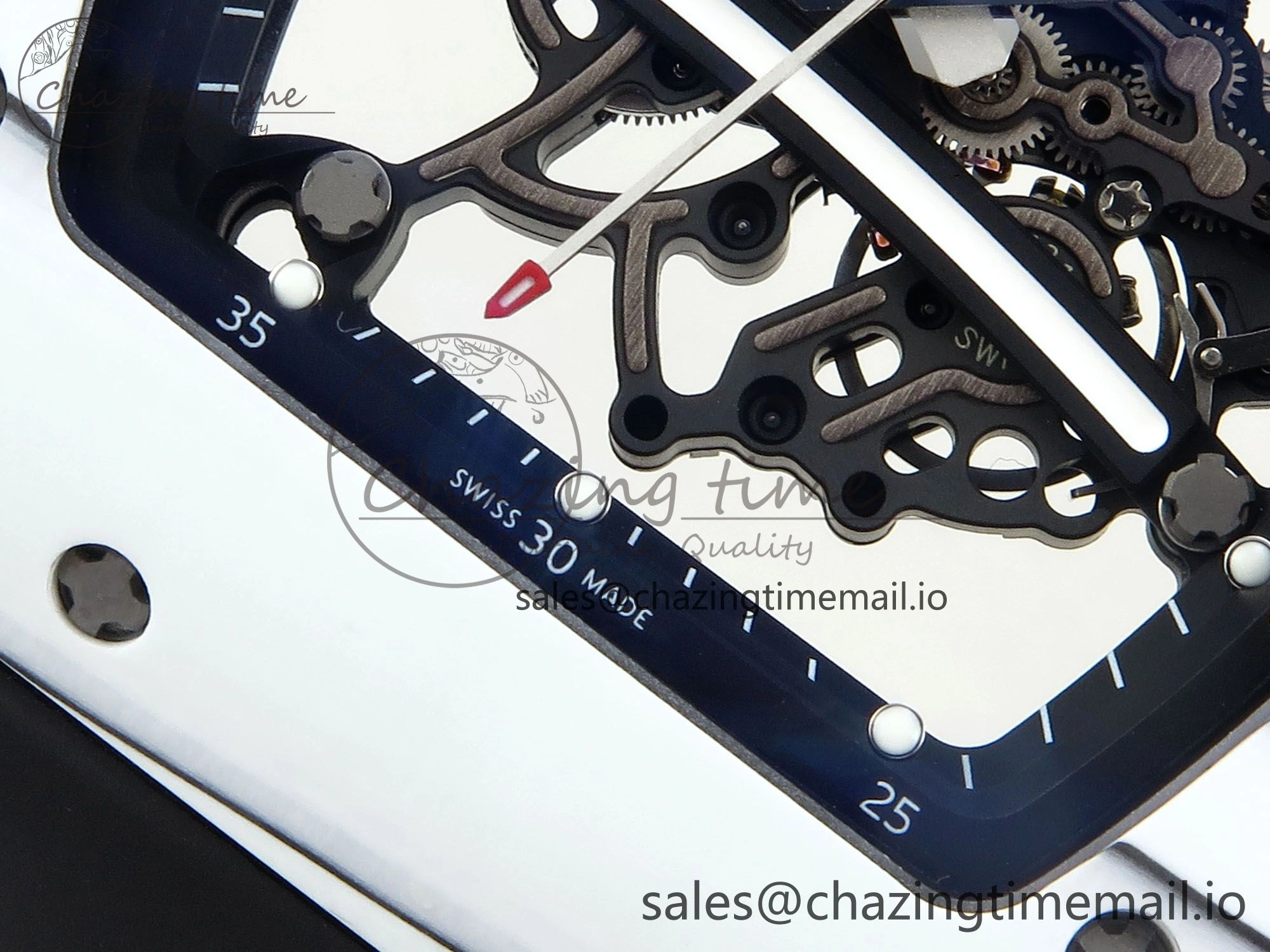 RM61-01 Yohan Blake White NTPT APSF 1:1 Best Edition on Black Rubber Strap RMUL2 Super Clone