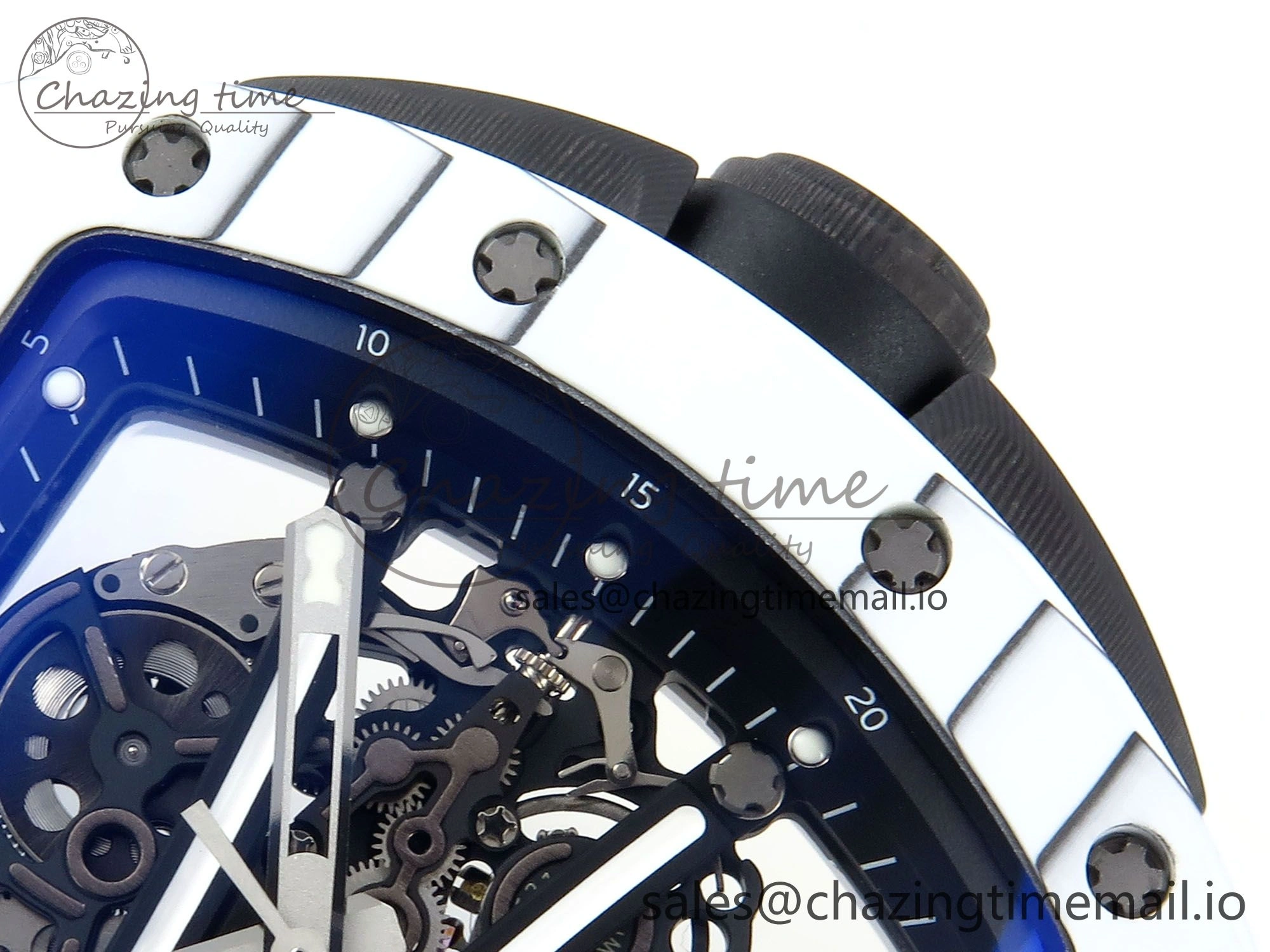 RM61-01 Yohan Blake White NTPT APSF 1:1 Best Edition on Black Rubber Strap RMUL2 Super Clone