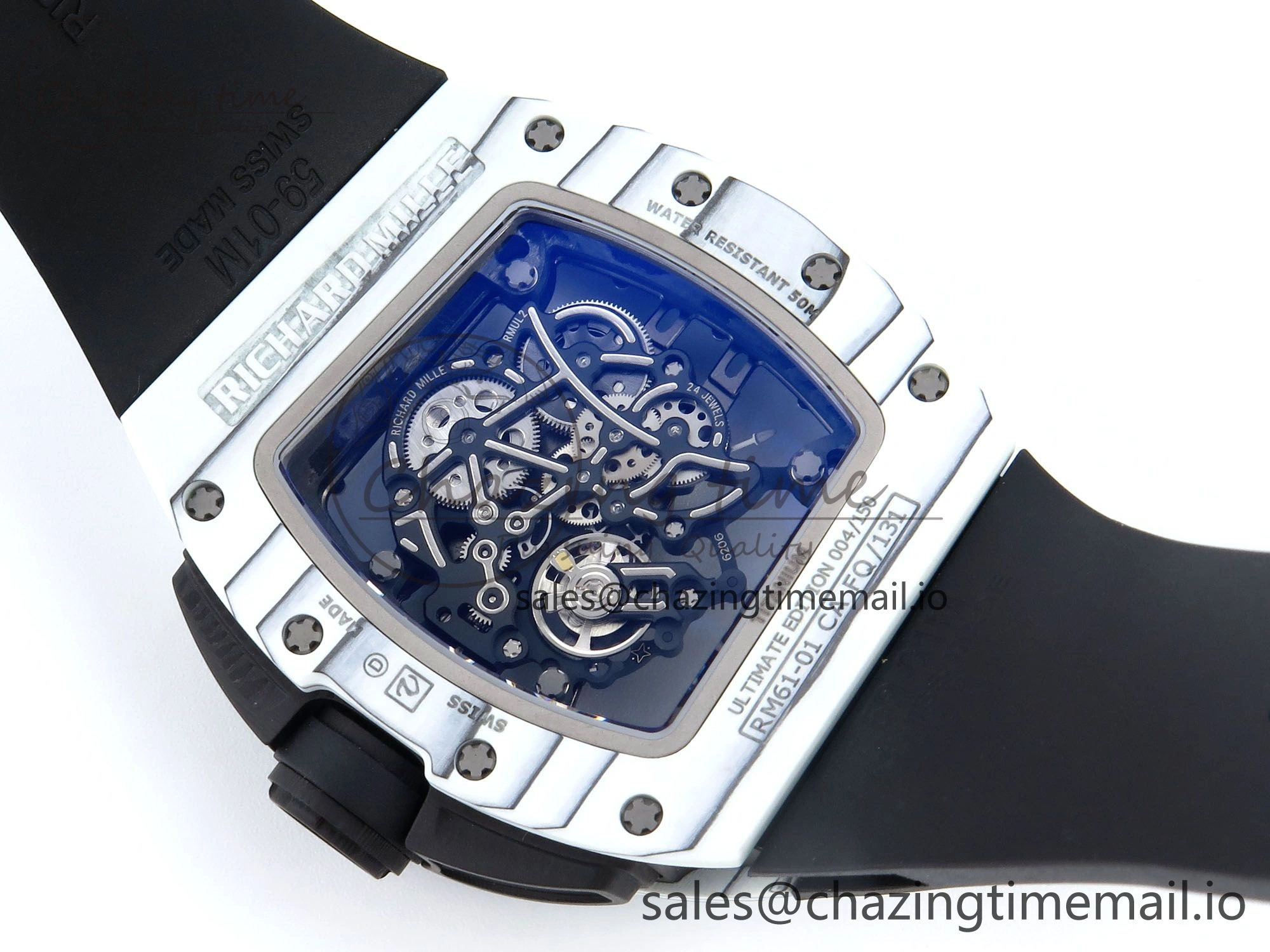RM61-01 Yohan Blake White NTPT APSF 1:1 Best Edition on Black Rubber Strap RMUL2 Super Clone