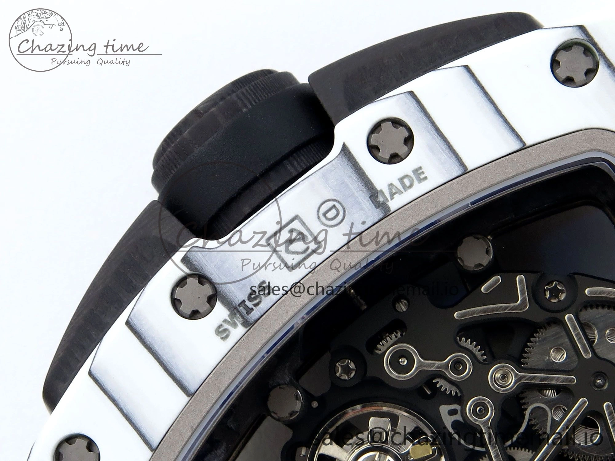 RM61-01 Yohan Blake White NTPT APSF 1:1 Best Edition on Black Rubber Strap RMUL2 Super Clone