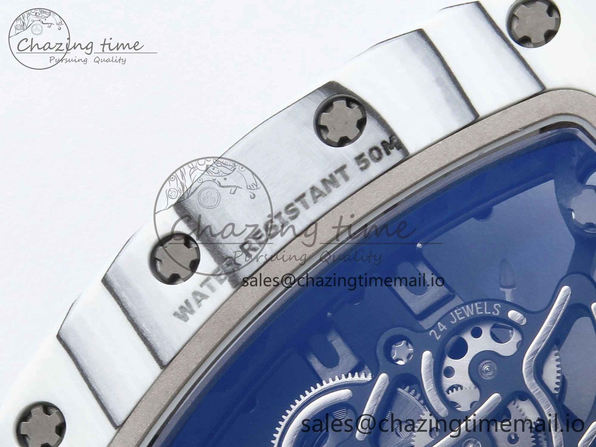 RM61-01 Yohan Blake White NTPT APSF 1:1 Best Edition on Black Rubber Strap RMUL2 Super Clone