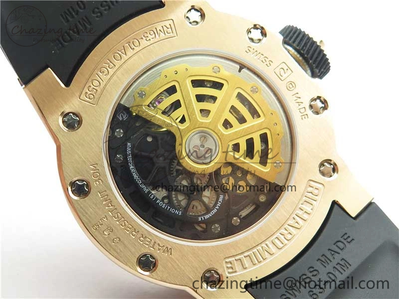 RM63-01 RG V9F Best Edition Crystal Dial on Black Rubber Strap A23J