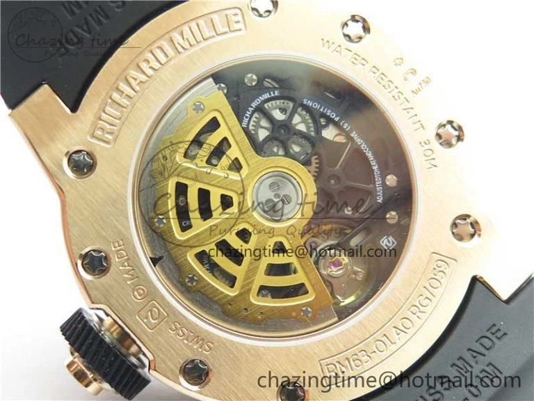 RM63-01 RG V9F Best Edition Crystal Dial on Black Rubber Strap A23J