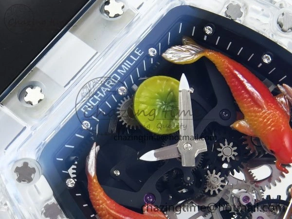 RMS10 Tourbillon Transparent RMF Best Edition Koi Fish Dial on Black Rubber Strap