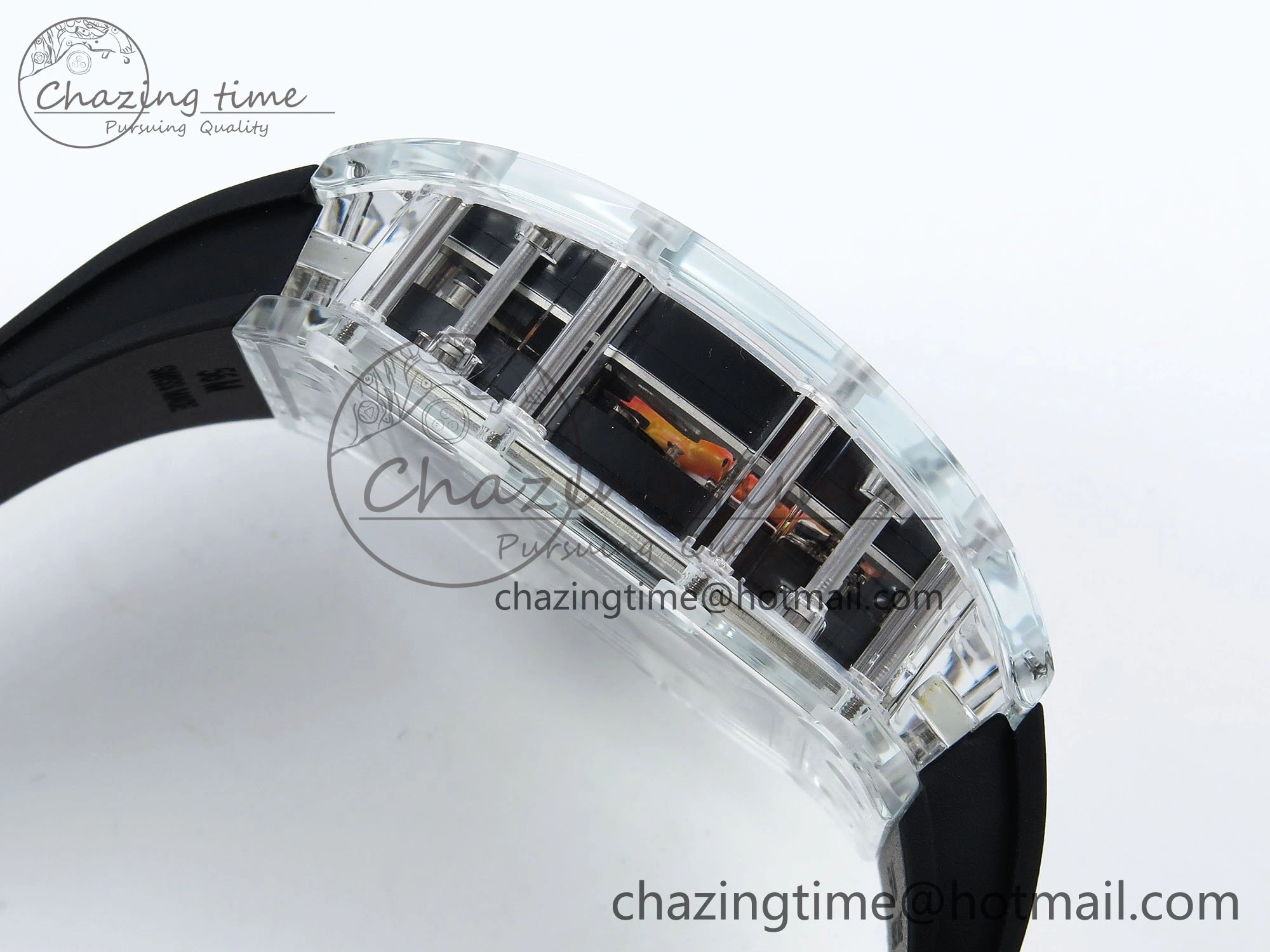 RMS10 Tourbillon Transparent RMF Best Edition Koi Fish Dial on Black Rubber Strap