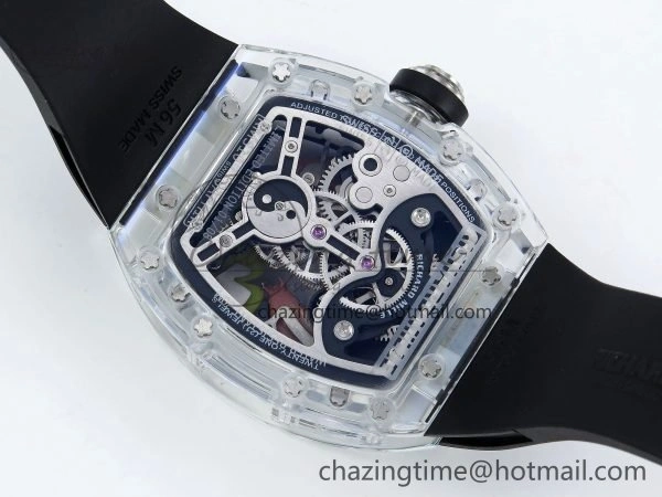 RMS10 Tourbillon Transparent RMF Best Edition Koi Fish Dial on Black Rubber Strap