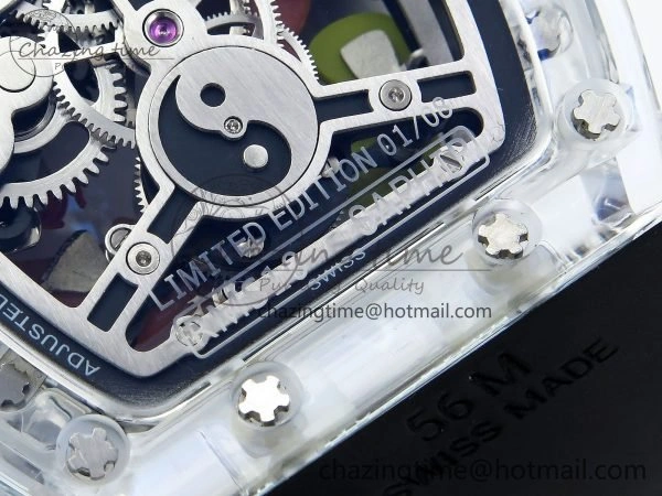 RMS10 Tourbillon Transparent RMF Best Edition Koi Fish Dial on Black Rubber Strap