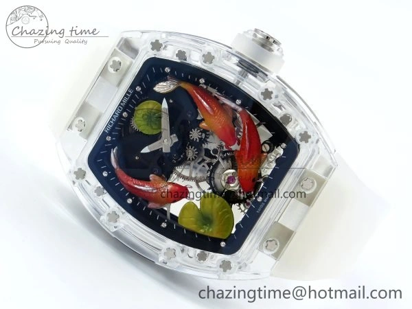 RMS10 Tourbillon Transparent RMF Best Edition Koi Fish Dial on Transparent Rubber Strap
