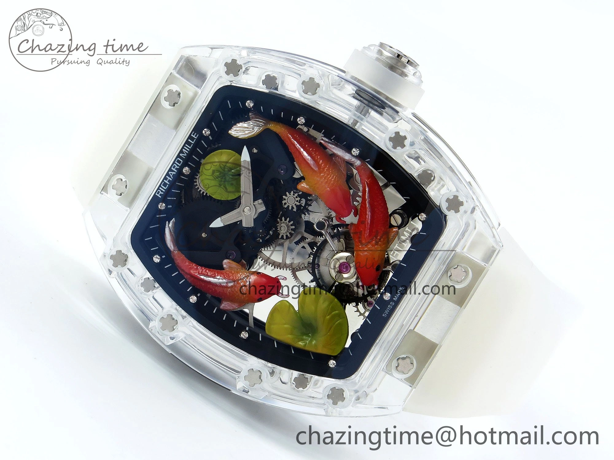 RMS10 Tourbillon Transparent RMF Best Edition Koi Fish Dial on Transparent Rubber Strap