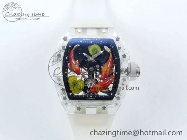 RMS10 Tourbillon Transparent RMF Best Edition Koi Fish Dial on Transparent Rubber Strap