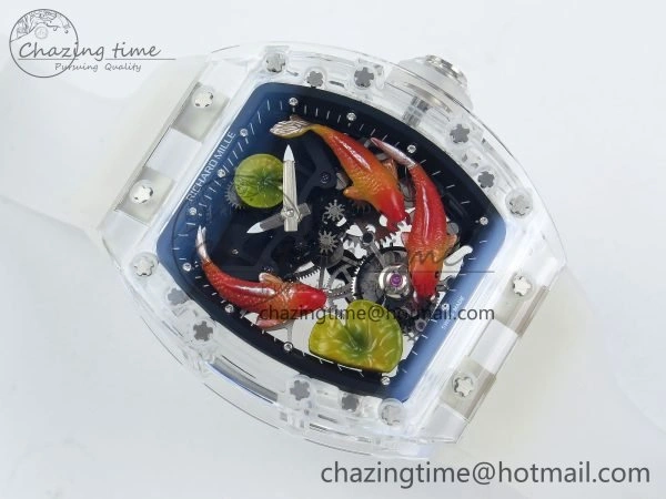 RMS10 Tourbillon Transparent RMF Best Edition Koi Fish Dial on Transparent Rubber Strap