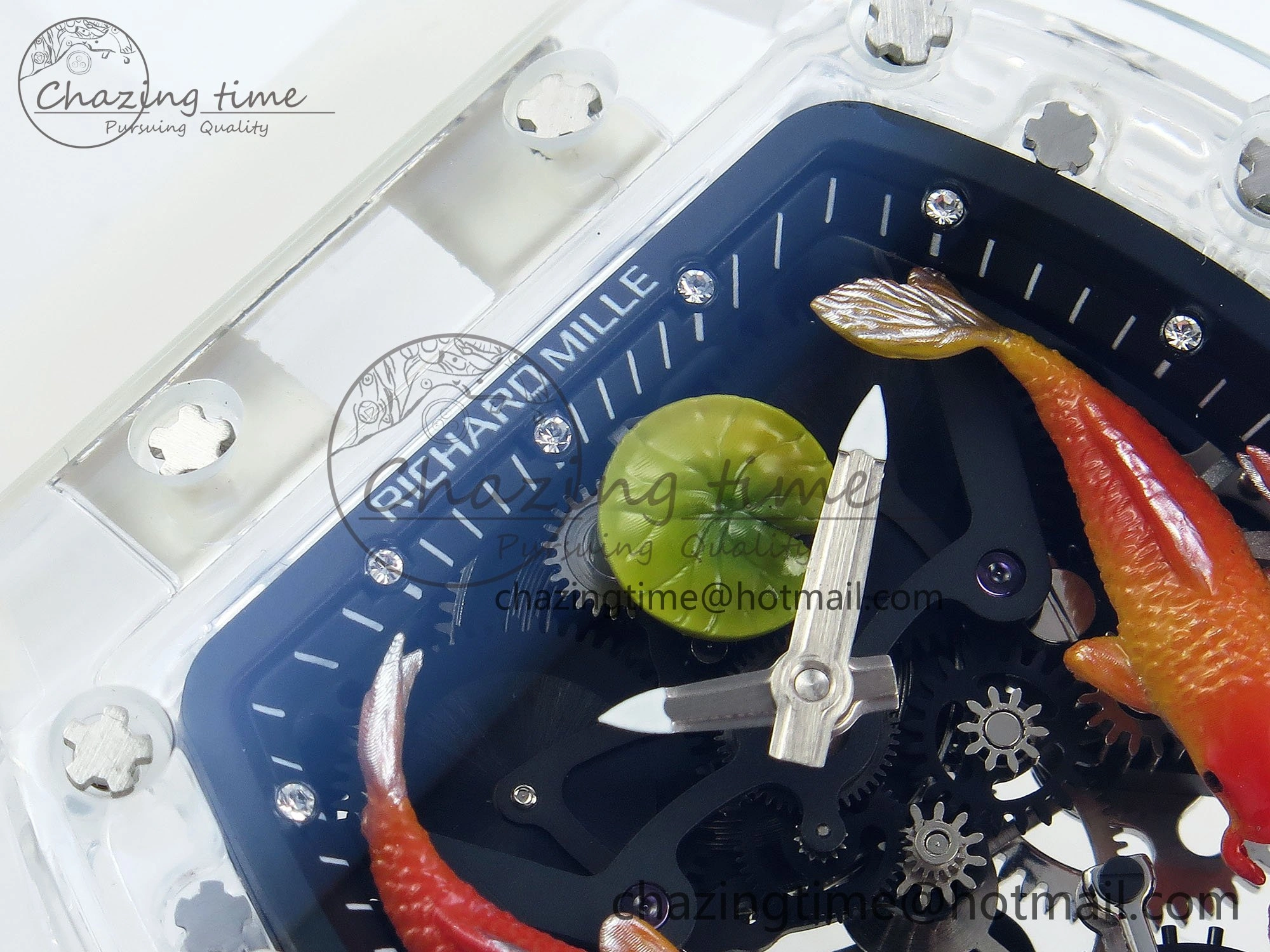 RMS10 Tourbillon Transparent RMF Best Edition Koi Fish Dial on Transparent Rubber Strap