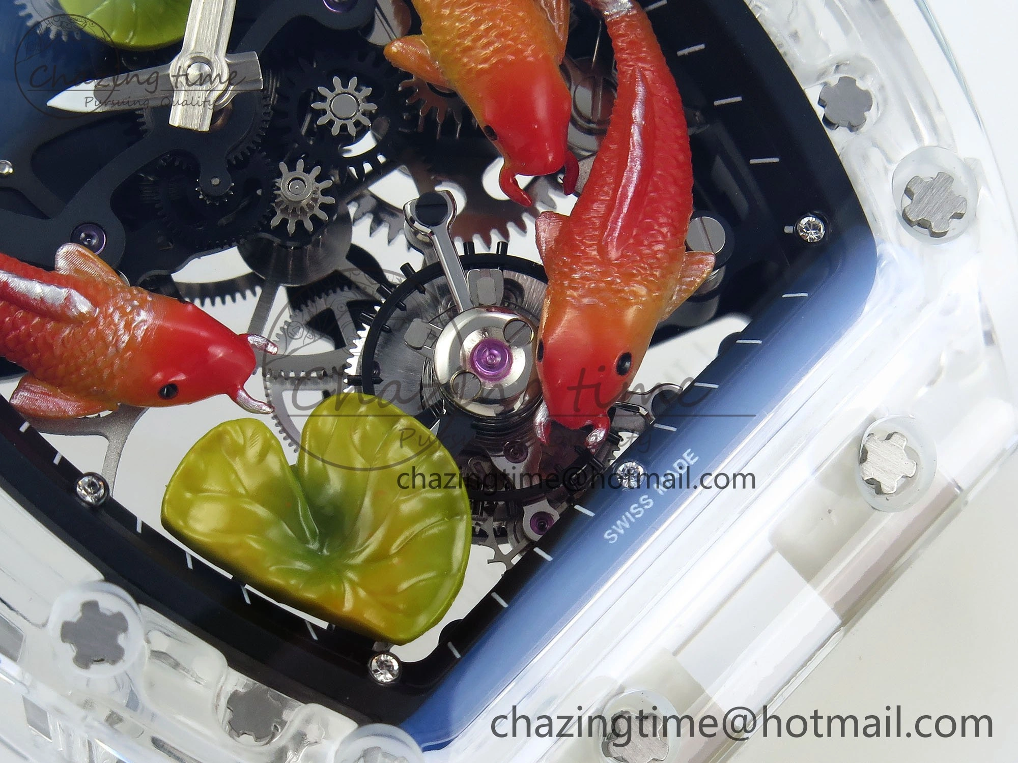 RMS10 Tourbillon Transparent RMF Best Edition Koi Fish Dial on Transparent Rubber Strap
