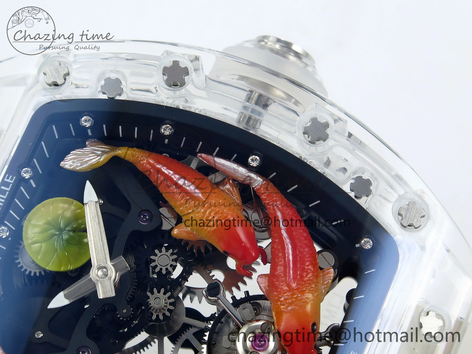 RMS10 Tourbillon Transparent RMF Best Edition Koi Fish Dial on Transparent Rubber Strap
