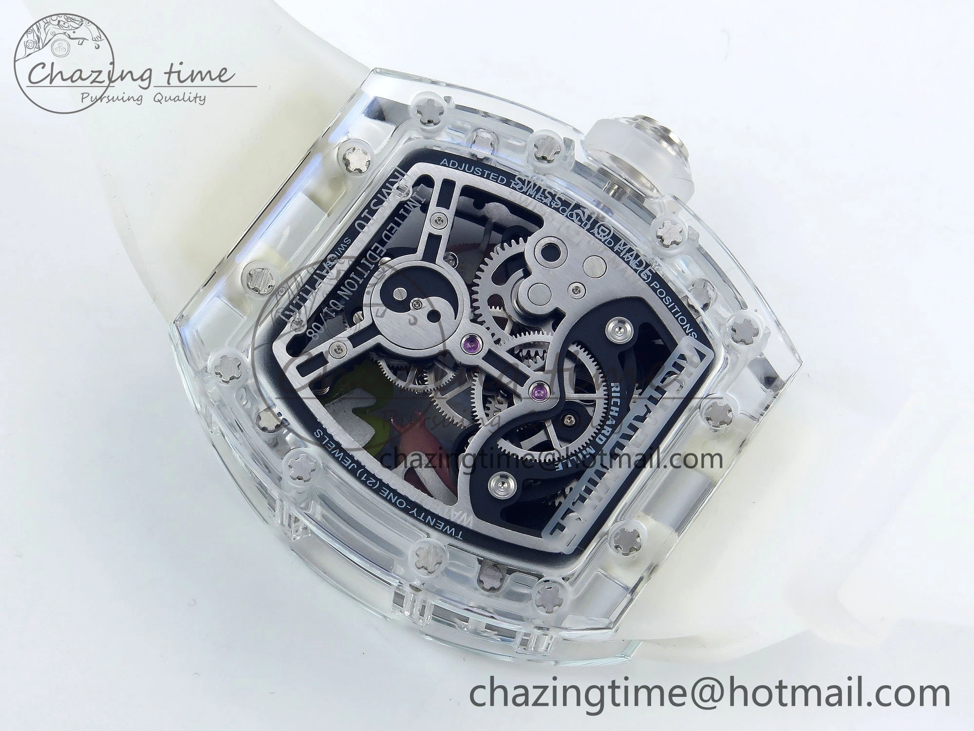 RMS10 Tourbillon Transparent RMF Best Edition Koi Fish Dial on Transparent Rubber Strap