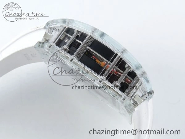 RMS10 Tourbillon Transparent RMF Best Edition Koi Fish Dial on White Rubber Strap