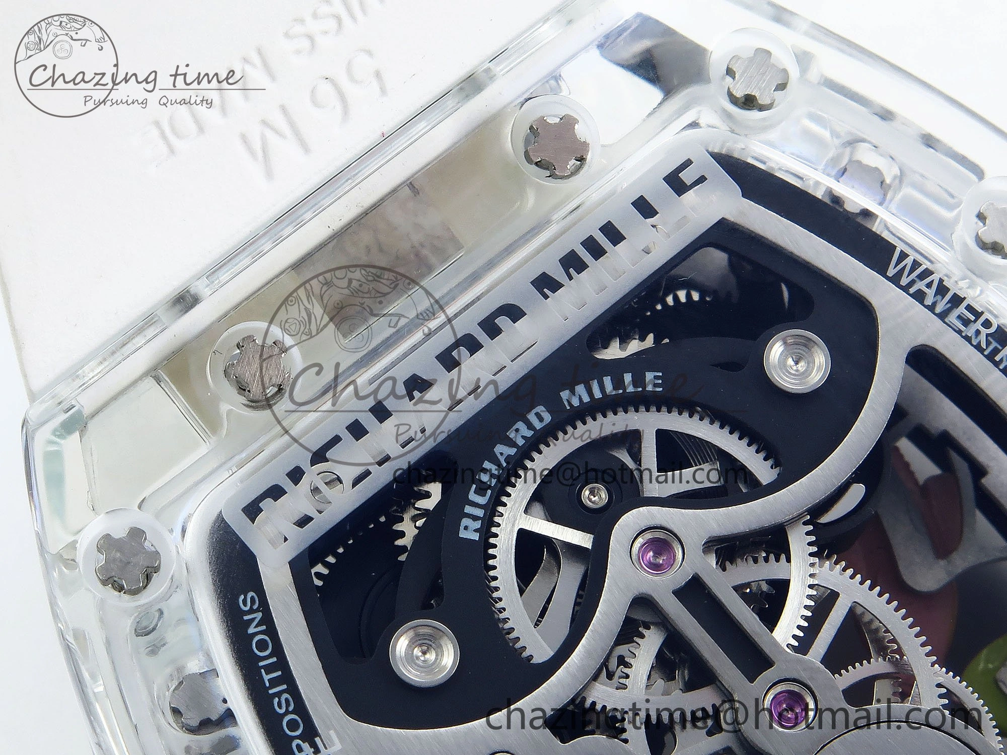 RMS10 Tourbillon Transparent RMF Best Edition Koi Fish Dial on White Rubber Strap