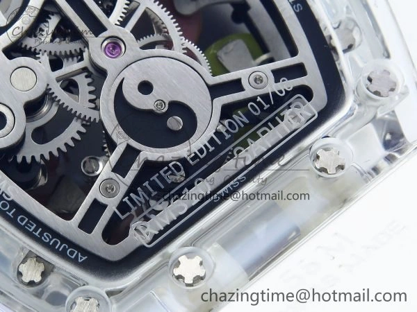 RMS10 Tourbillon Transparent RMF Best Edition Koi Fish Dial on White Rubber Strap