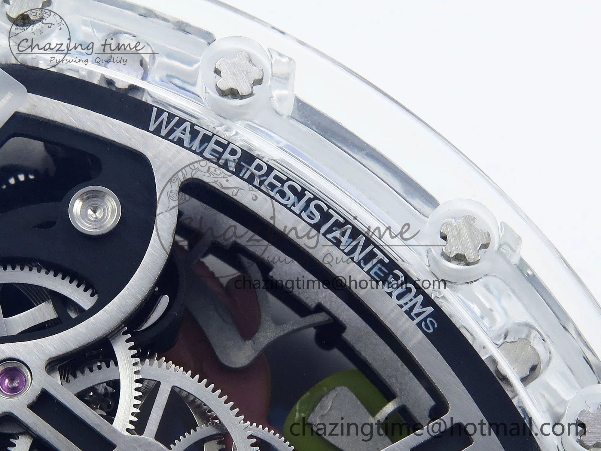 RMS10 Tourbillon Transparent RMF Best Edition Koi Fish Dial on White Rubber Strap