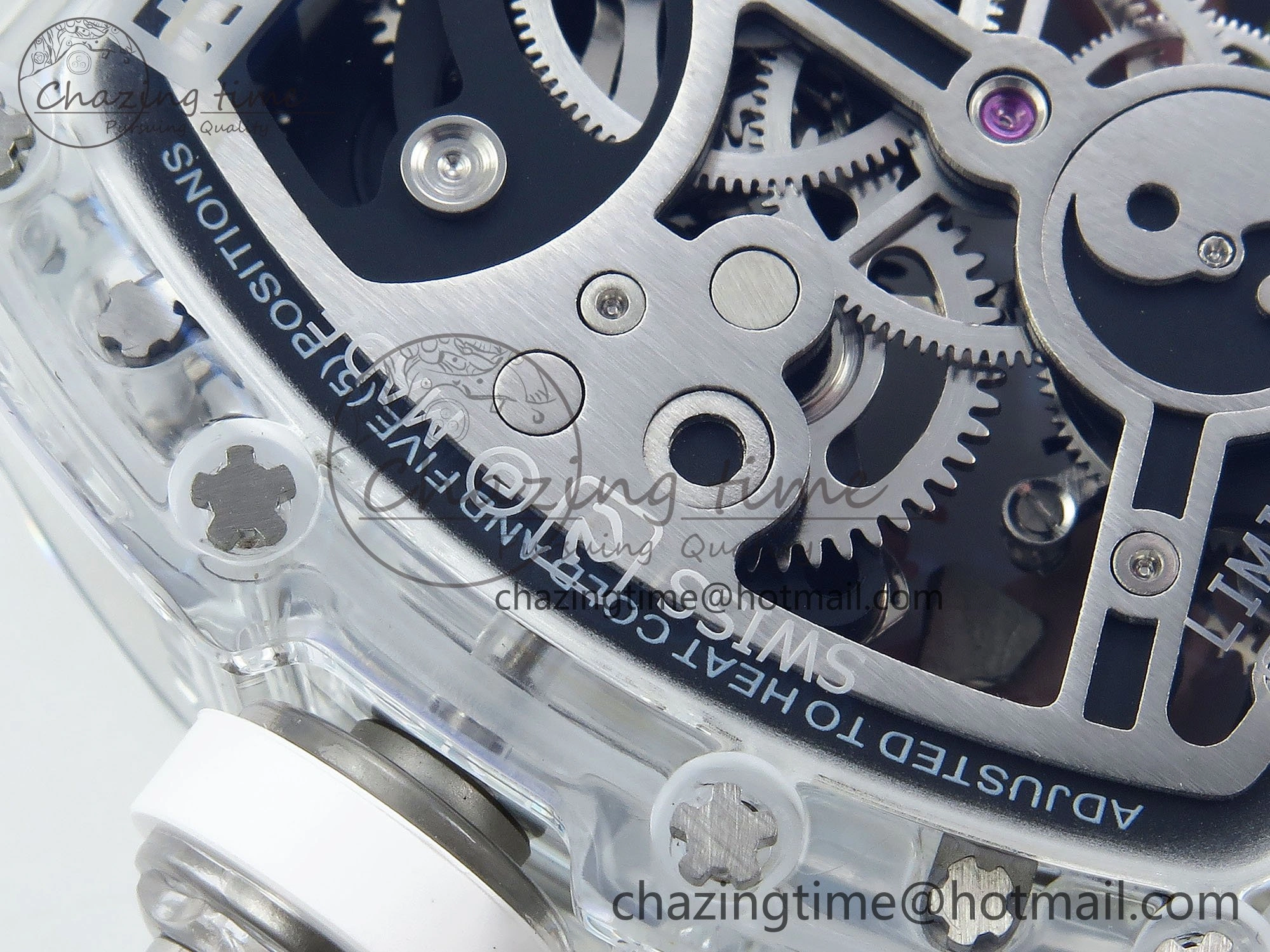 RMS10 Tourbillon Transparent RMF Best Edition Koi Fish Dial on White Rubber Strap