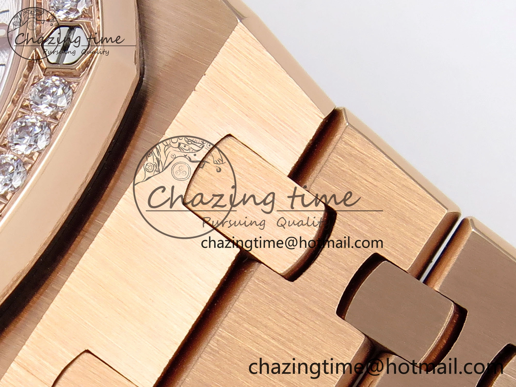 ROYAL OAK 34MM RG BF BEST EDITION WHITE DIAL DIAMONDS BEZEL ON RG BRACELET A5800