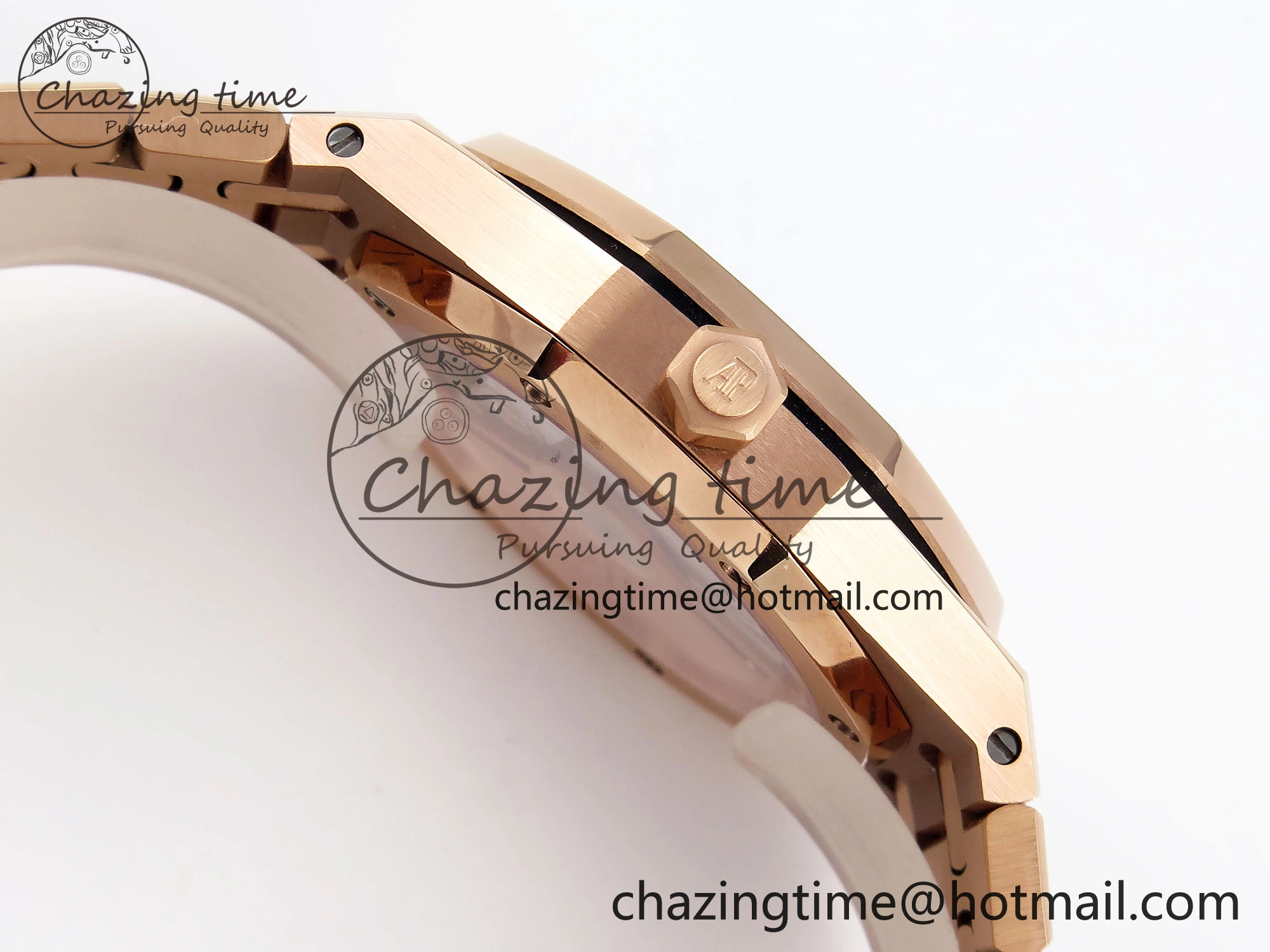 ROYAL OAK 34MM RG BF BEST EDITION WHITE DIAL DIAMONDS BEZEL ON RG BRACELET A5800