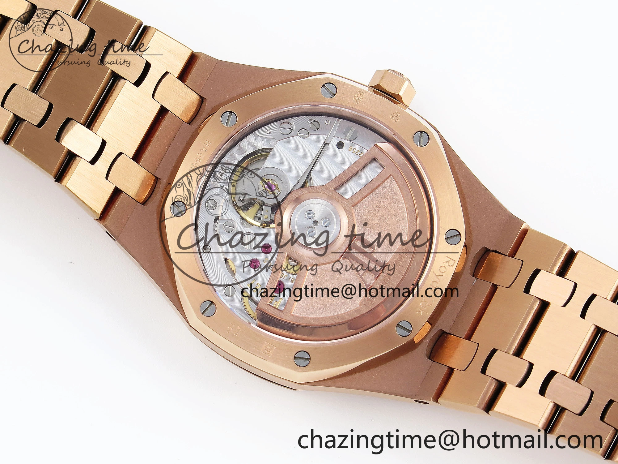 ROYAL OAK 34MM RG BF BEST EDITION WHITE DIAL DIAMONDS BEZEL ON RG BRACELET A5800