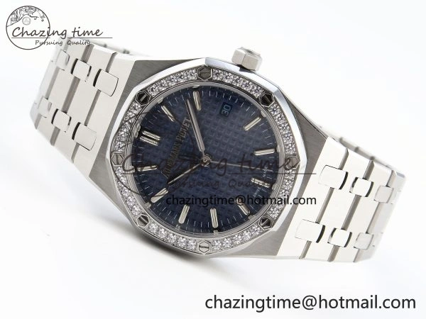 ROYAL OAK 34MM SS BF BEST EDITION BLUE DIAL DIAMONDS BEZEL ON SS BRACELET A5800