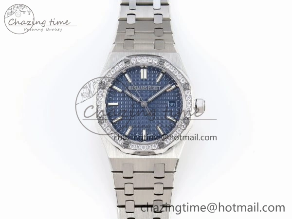 ROYAL OAK 34MM SS BF BEST EDITION BLUE DIAL DIAMONDS BEZEL ON SS BRACELET A5800